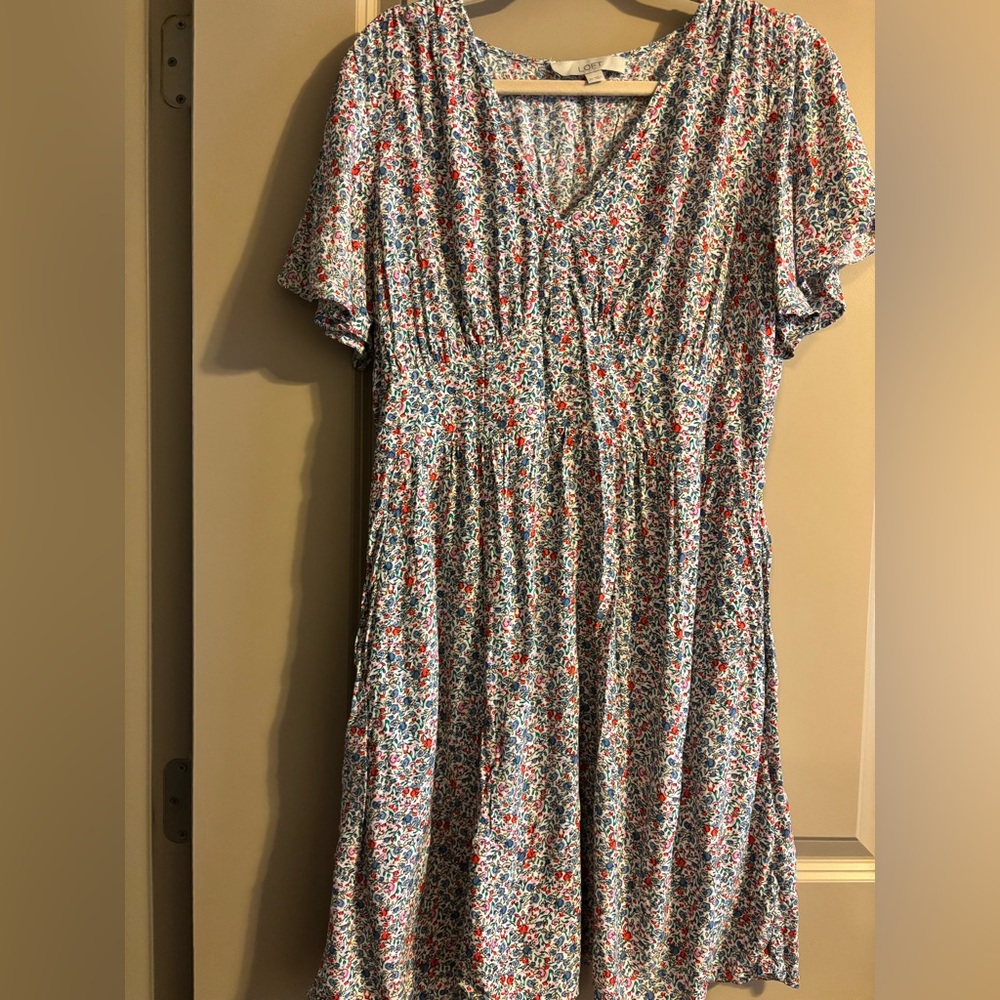 LOFT Multicolor Floral Mini Dress